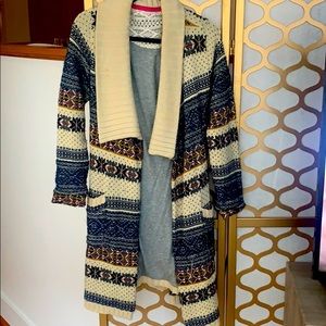 Anthropologie Tribal Print Multicolor Cardigan